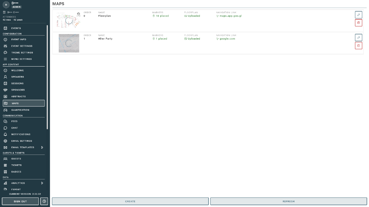 Maps Management Example