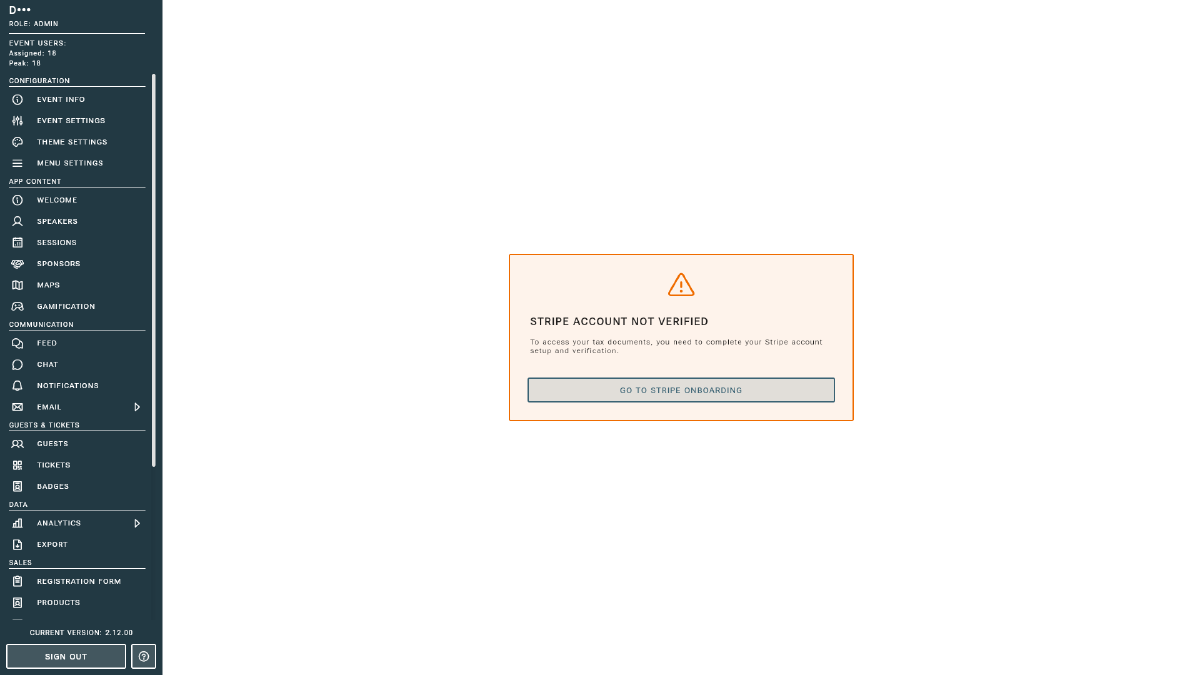 Stripe documents view embedded in the console