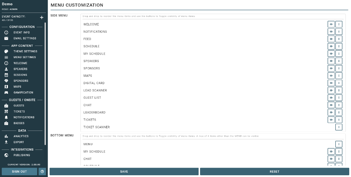 Customizable Navigation Menu Example