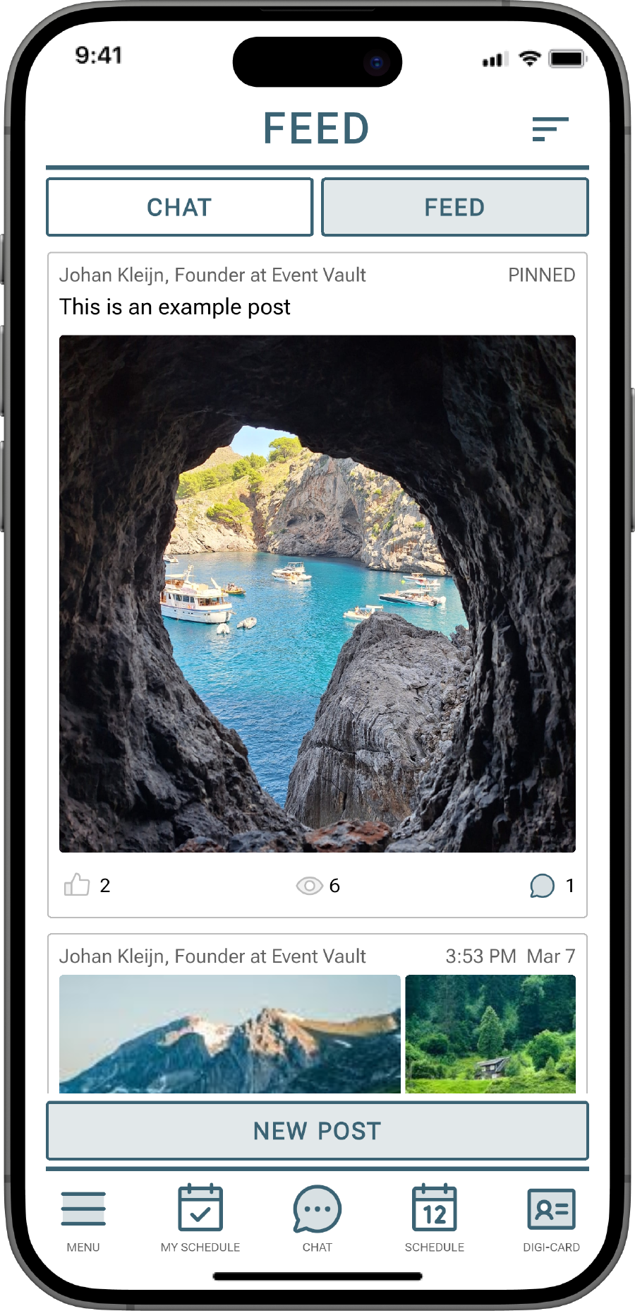 Social Feed, In-App Chat & Push Notifications