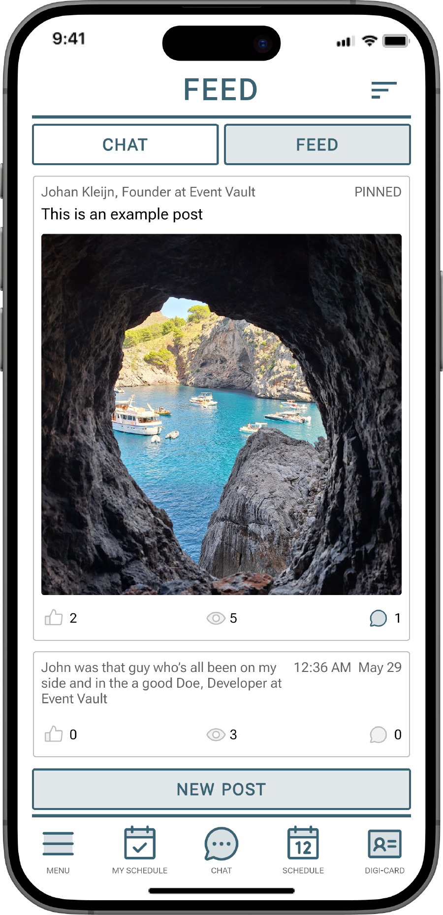 Social Feed, In-App Chat & Push Notifications