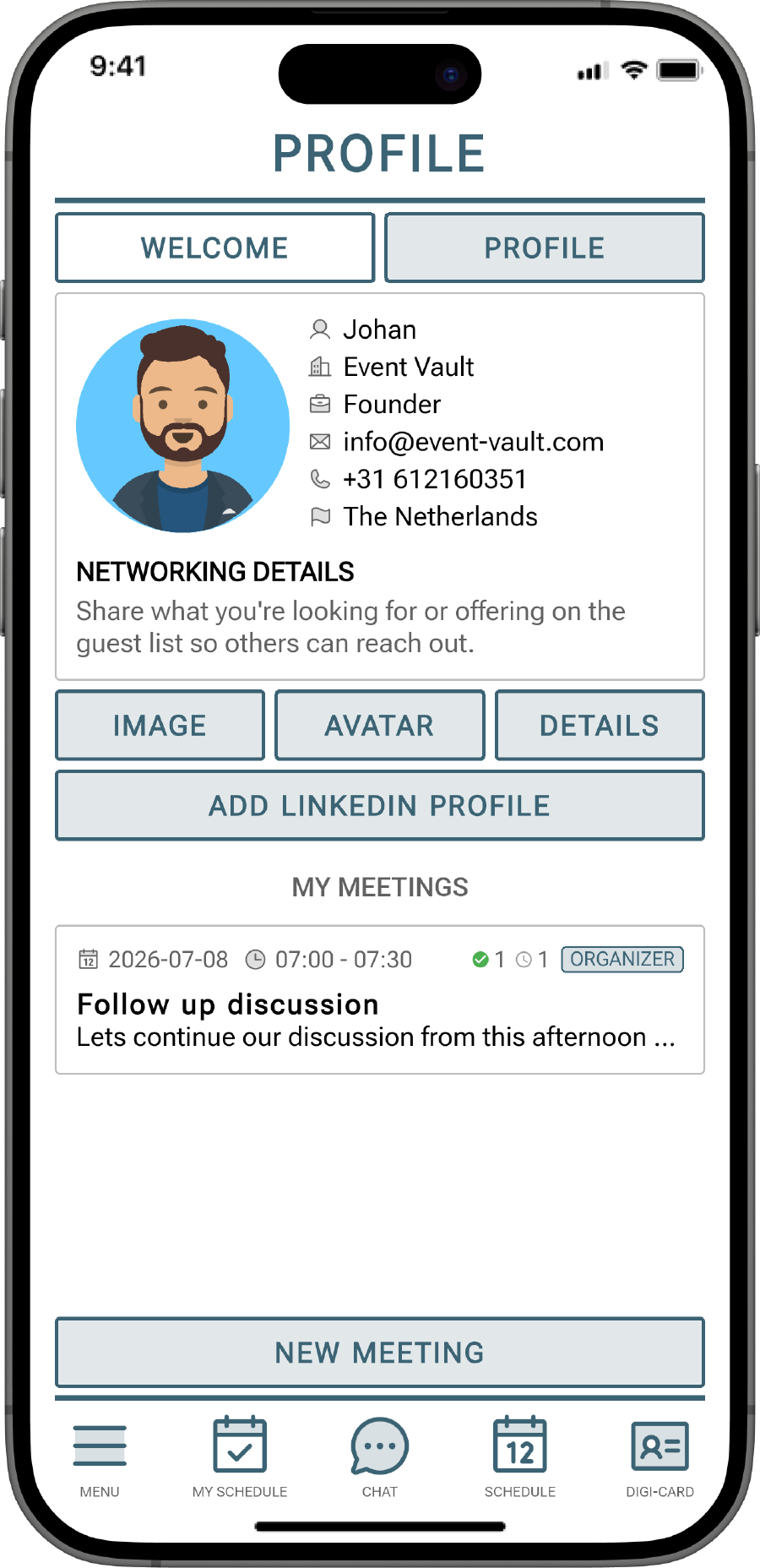 Smart Profiles, 1-on-1 Meetings & Digital Business Cards